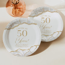 Festa de 50 anos do Elegante White Dourado Agate