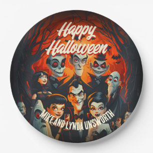 Prato De Papel Festa de 50 e Cocktails Vintage Halloween