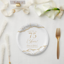 Festa de 75 anos do Elegante White Dourado Agate