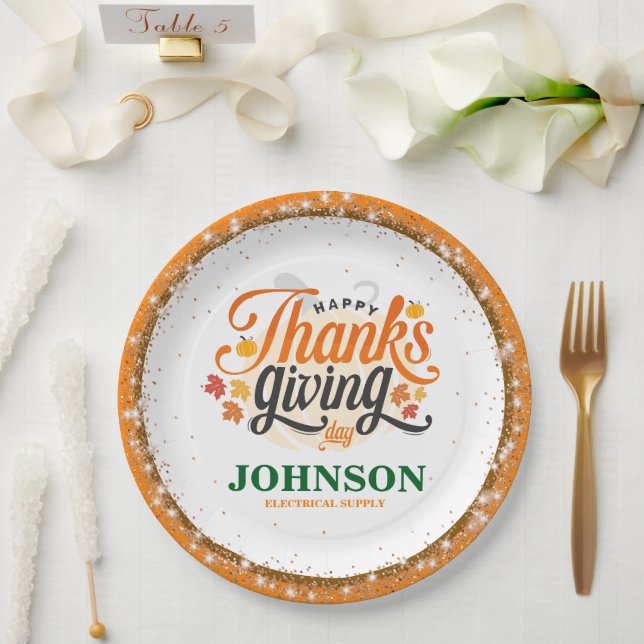 Prato De Papel Festa de Ação de Graças (Casamento)