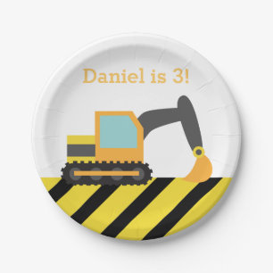 Prato De Papel Festa de aniversário alaranjada dos meninos da