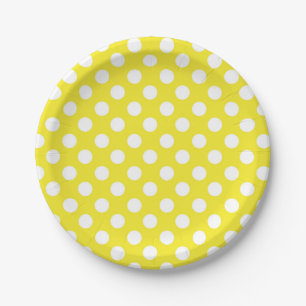 Prato De Papel Festa de Aniversário Amarelo Ensolarado e Pontinho