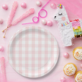 Prato De Papel Festa de aniversário Berry Sweet Pink Gingham