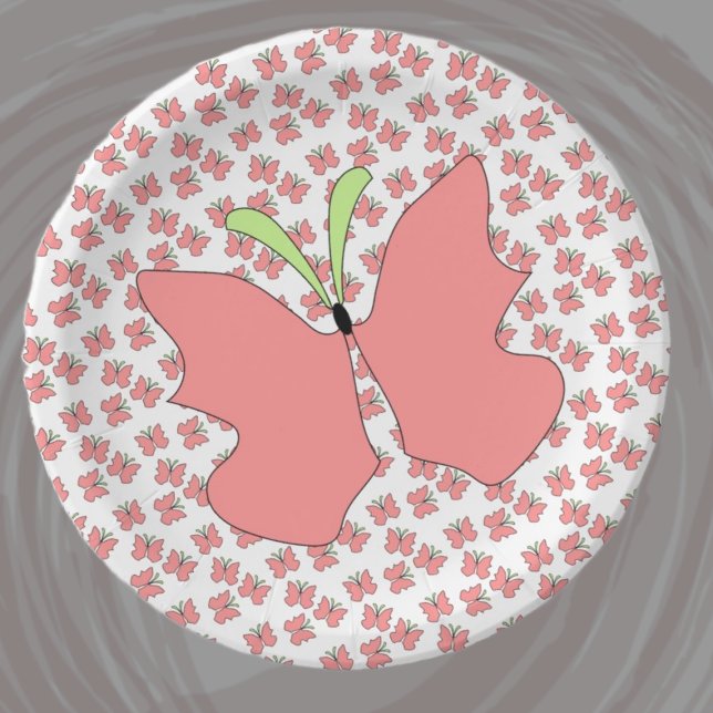 Prato De Papel Festa de aniversário borboleta (Criador carregado)