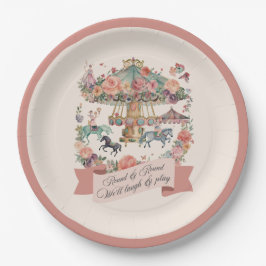 Prato De Papel Festa de aniversário Carnaval Carrossel Horse