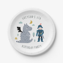 Prato De Papel Festa de aniversário Cavaleiros e Dragões