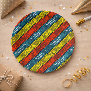 Prato De Papel Festa de aniversário Celta Stripe Vermelho Vermelh