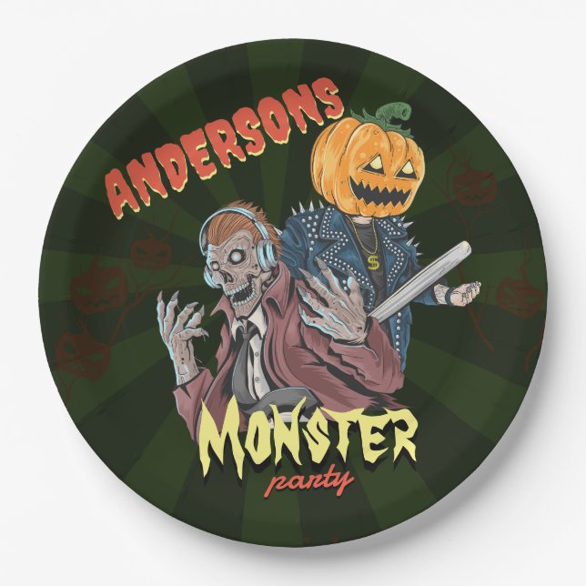 Prato De Papel Festa de Aniversário com tema de Fantasias de Hall (Frente)