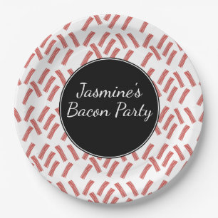 Prato De Papel Festa de Aniversário com Tiras de Bacon Qualquer I