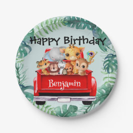 Prato De Papel Festa de aniversário da fazenda da selva de Zoo