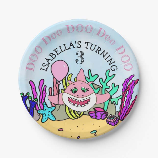 Prato De Papel Festa de aniversário da Garota Nadinha (Frente)