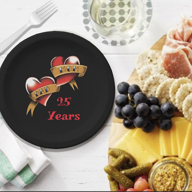 Prato De Papel Festa de Aniversário da Mãe e do Pai (Criador carregado)