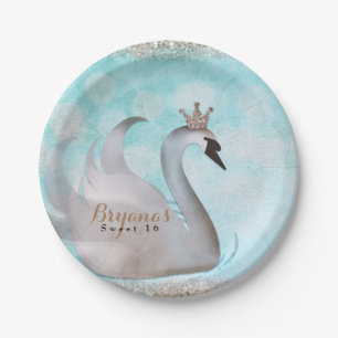Prato De Papel Festa de Aniversário da Princesa Cisne Conto de Fa