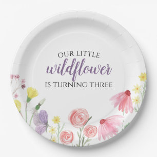 Prato De Papel Festa de aniversário das meninas de flores silvest