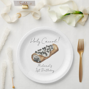 Prato De Papel Festa de Aniversário de 1 ano Watercolor Cannoli