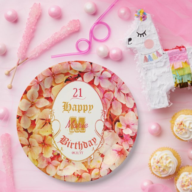 Prato De Papel Festa de aniversário de 21 anos Moderna de Na moda (Festa)
