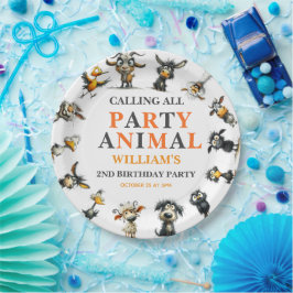 Prato De Papel Festa de Aniversário de 2 anos com Animais Diverti