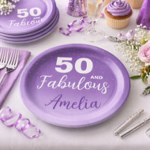 Festa de Aniversário de 50 anos Roxa e Fabulosa