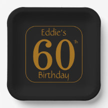 Festa de Aniversário de 60 anos Preto e Dourado