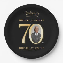 Festa de Aniversário de 70 Anos Moderno Dourado e 