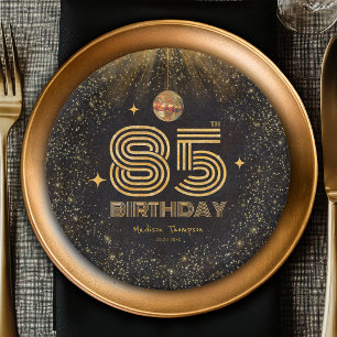 Prato De Papel Festa de Aniversário de 85 anos Bola de Discoteca 