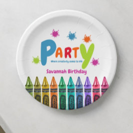 Prato De Papel festa de aniversário de arte moderna