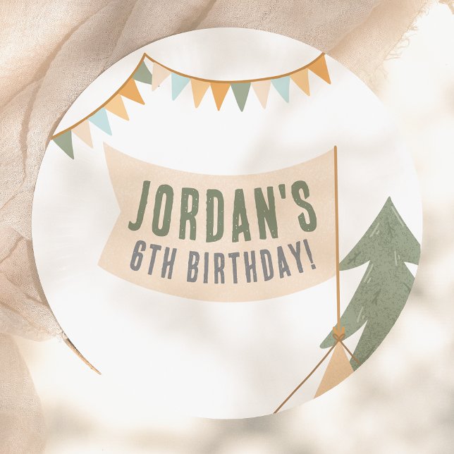 Prato De Papel Festa de aniversário de Aventura ao Ar Livre (Criador carregado)