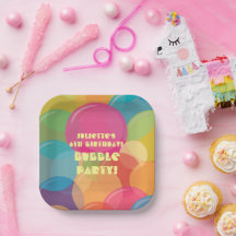 Festa de aniversário de bolhas colorida