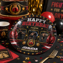 Festa de Aniversário de Boxe Personalizada Foto Ca