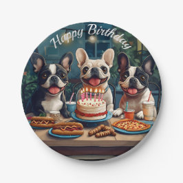Prato De Papel Festa de aniversário de Buldogue Francês