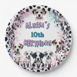 Prato De Papel Festa de aniversário de Cachorro Dalmaciano
