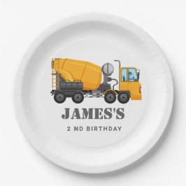 Prato De Papel Festa de aniversário de Caminhão de Construção
