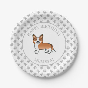 Prato De Papel Festa de aniversário de Cardigan Welsh Corgi, de