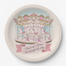 Prato De Papel Festa de aniversário de Carnaval Carrossel Horse