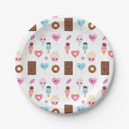 Prato De Papel Festa de aniversário de Celebração de Doces e Trat