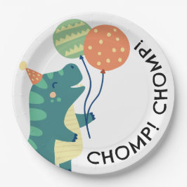 Prato De Papel Festa de aniversário de Chomp de Dinossauros Bons