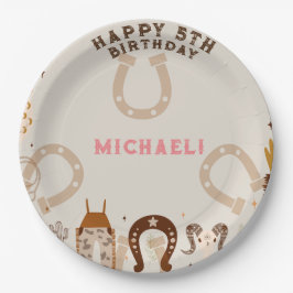 Prato De Papel Festa de aniversário de cowboy do País Ocidental