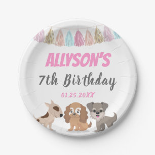 Prato De Papel FESTA DE ANIVERSÁRIO de crianças do tema do cão de