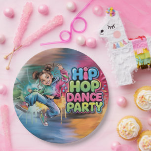 Prato De Papel Festa de Aniversário de Dança Hip Hop para Meninas