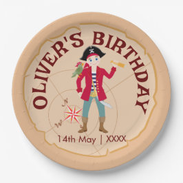 Prato De Papel Festa de aniversário de diversão do mapa do tesour