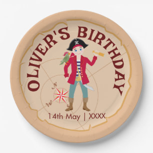 Prato De Papel Festa de aniversário de diversão do mapa do tesour