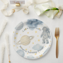 Prato De Papel Festa de aniversário de Espaço Cósmico | Foguetes