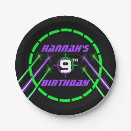 Prato De Papel Festa de aniversário de feixes de etiquetas laser 