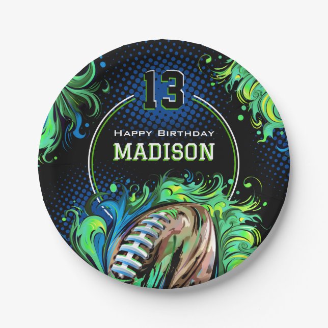 Prato De Papel Festa de aniversário de futebol (Frente)