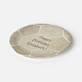 Prato De Papel festa de aniversário de futebol feminino de ouro m