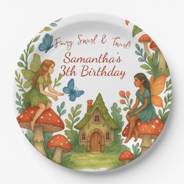 Prato De Papel Festa de aniversário de Jardim Láteo Selvagem - (Frente)