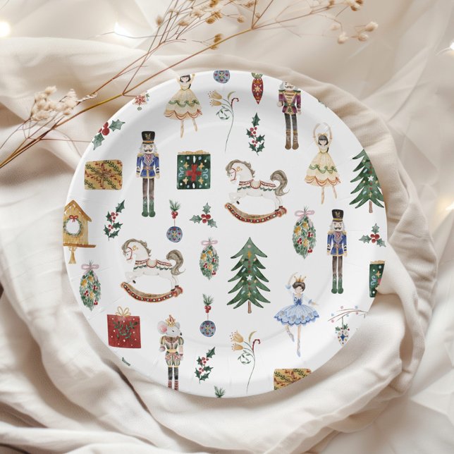 Prato De Papel Festa de aniversário de Natal do Noz-Cracker (Criador carregado)