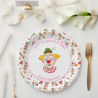 Prato De Papel Festa de Aniversário de Palhaço Personalizada Dive