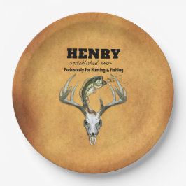 Prato De Papel Festa de aniversário de pesca de caça