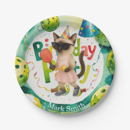 Prato De Papel Festa de aniversário de picleball temático para am